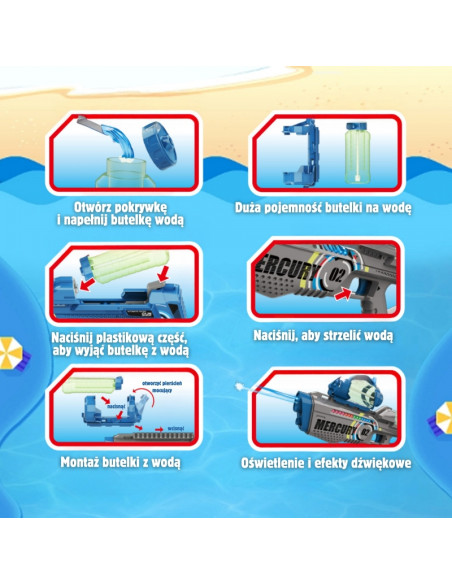 WOOPIE Pistolet na Wodę Elektryczny Automatyczny Merkury WOOPIE Pistolet na Wodę Elektryczny Automatyczny Merkury