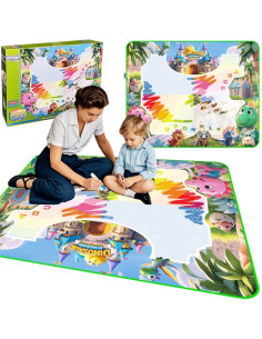 Детский коврик для рисования аквагримом WOOPIE с динозаврами + аксессуары