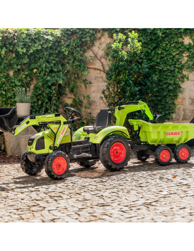 FALK CLAAS AVEC žalias pedalinis traktorius su priekaba nuo 3 metų