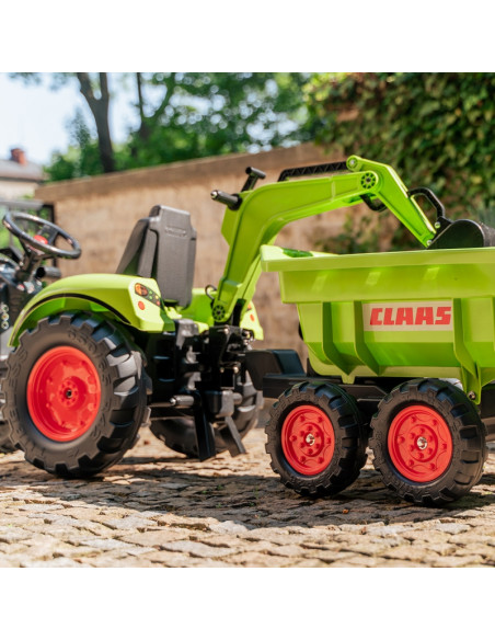 FALK CLAAS AVEC žalias pedalinis traktorius su priekaba nuo 3 metų FALK CLAAS AVEC žalias pedalinis traktorius su priekaba nuo 3 metų