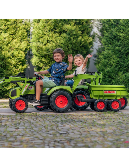 FALK CLAAS AVEC žalias pedalinis traktorius su priekaba nuo 3 metų FALK CLAAS AVEC žalias pedalinis traktorius su priekaba nuo 3 metų