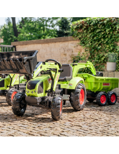 FALK CLAAS AVEC žalias pedalinis traktorius su priekaba nuo 3 metų