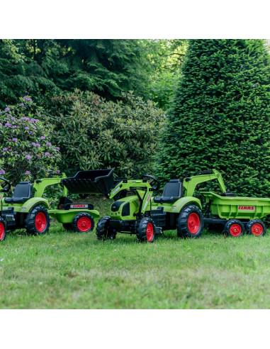 FALK CLAAS AVEC žalias pedalinis traktorius su priekaba nuo 3 metų