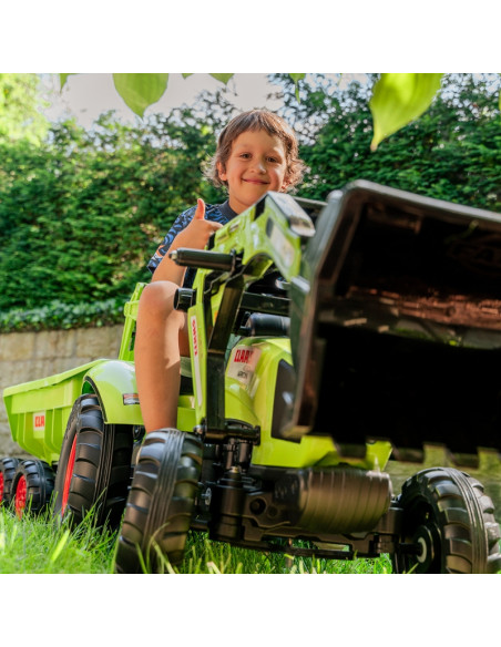 FALK CLAAS AVEC žalias pedalinis traktorius su priekaba nuo 3 metų FALK CLAAS AVEC žalias pedalinis traktorius su priekaba nuo 3 metų