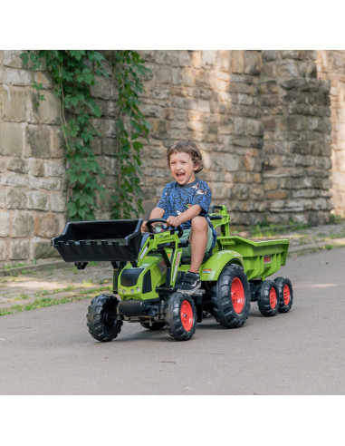 FALK CLAAS AVEC žalias pedalinis traktorius su priekaba nuo 3 metų