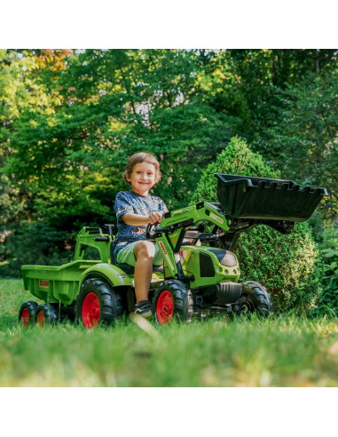 FALK CLAAS AVEC žalias pedalinis traktorius su priekaba nuo 3 metų