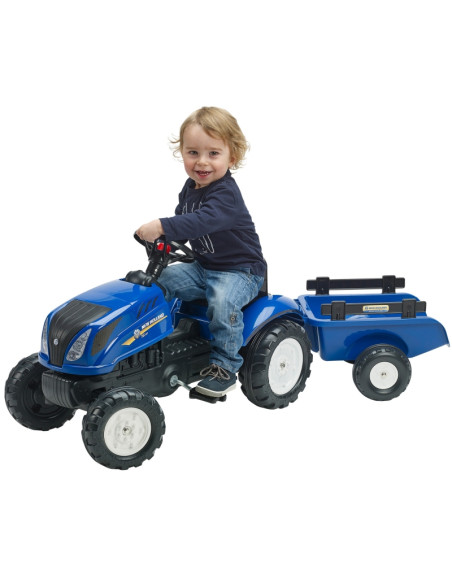 FALK New Holland didelis pedalinis traktorius su priekaba + atidaromas stogas nuo 2 metų amžiaus FALK New Holland didelis pedalinis traktorius su priekaba + atidaromas stogas nuo 2 metų amžiaus