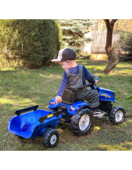 FALK New Holland didelis pedalinis traktorius su priekaba + atidaromas stogas nuo 2 metų amžiaus FALK New Holland didelis pedalinis traktorius su priekaba + atidaromas stogas nuo 2 metų amžiaus