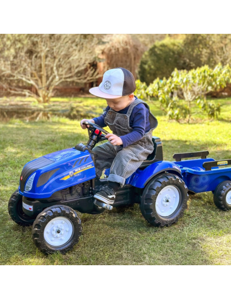 FALK New Holland didelis pedalinis traktorius su priekaba + atidaromas stogas nuo 2 metų amžiaus FALK New Holland didelis pedalinis traktorius su priekaba + atidaromas stogas nuo 2 metų amžiaus