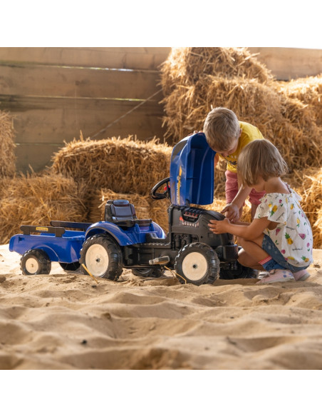 FALK New Holland didelis pedalinis traktorius su priekaba + atidaromas stogas nuo 2 metų amžiaus FALK New Holland didelis pedalinis traktorius su priekaba + atidaromas stogas nuo 2 metų amžiaus