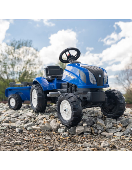 FALK New Holland didelis pedalinis traktorius su priekaba + atidaromas stogas nuo 2 metų amžiaus FALK New Holland didelis pedalinis traktorius su priekaba + atidaromas stogas nuo 2 metų amžiaus