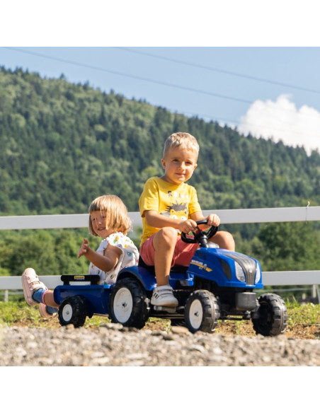 FALK New Holland didelis pedalinis traktorius su priekaba + atidaromas stogas nuo 2 metų amžiaus FALK New Holland didelis pedalinis traktorius su priekaba + atidaromas stogas nuo 2 metų amžiaus