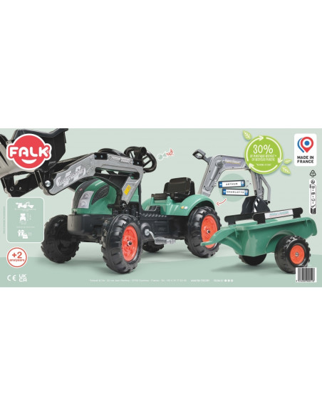 FALK Farm Lander traktorius ekskavatorius-krautuvas 2-5 metų vaikams FALK Farm Lander traktorius ekskavatorius-krautuvas 2-5 metų vaikams