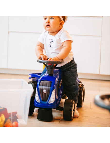 FALK traktorius Baby New Holland Blue su priekaba + atsargomis. nuo 1 metų