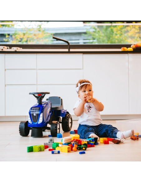 FALK traktorius Baby New Holland Blue su priekaba + atsargomis. nuo 1 metų