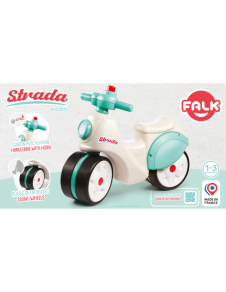 FALK važiuojamasis paspirtukas Strada Retro tylios padangos FALK važiuojamasis paspirtukas Strada Retro tylios padangos