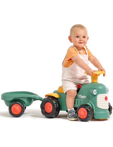 FALK Baby Maurice traktorius Green Vintage su priekaba nuo 1 metų