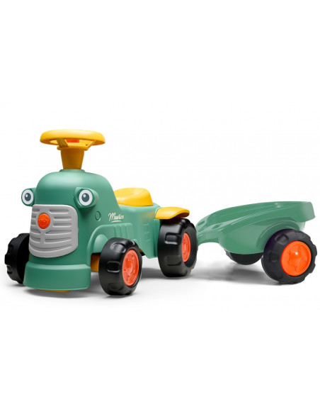 FALK Baby Maurice traktorius Green Vintage su priekaba nuo 1 metų