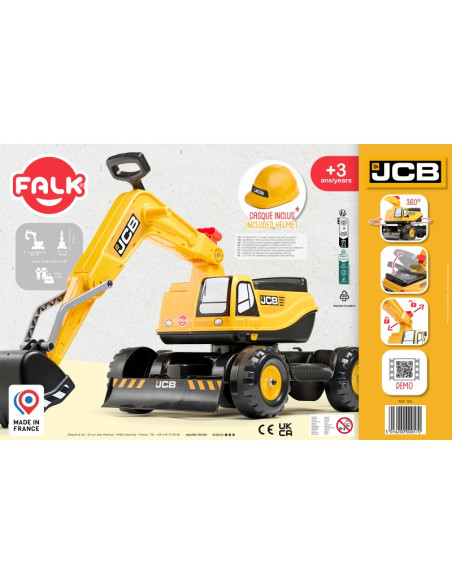 FALK Koparka JCB DIGGER Obrotowa Żółta Ruchoma Łyżka Od 3 Lat.