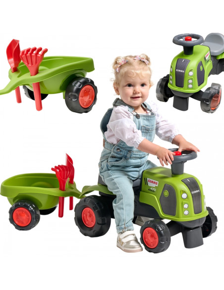 FALK Ride-on Claas 470 Arion Green su priekaba + smėlio rinkiniu FALK Ride-on Claas 470 Arion Green su priekaba + smėlio rinkiniu