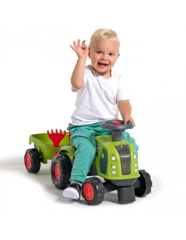 FALK Ride-on Claas 470 Arion Green su priekaba + smėlio rinkiniu
