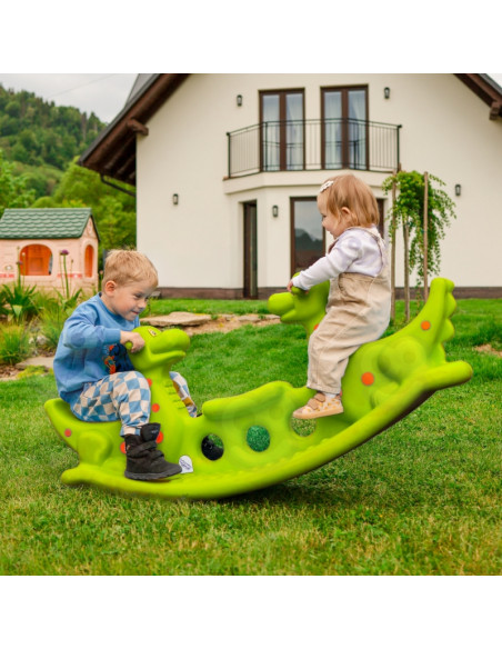 WOOPIE Multi-Person Rocker Dino Swing Balance šviesiai žalia