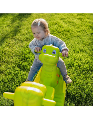 WOOPIE Multi-Person Rocker Dino Swing Balance šviesiai žalia