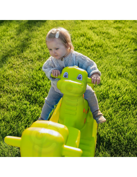 WOOPIE Multi-Person Rocker Dino Swing Balance šviesiai žalia