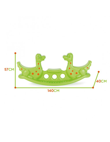 WOOPIE Multi-Person Rocker Dino Swing Balance šviesiai žalia
