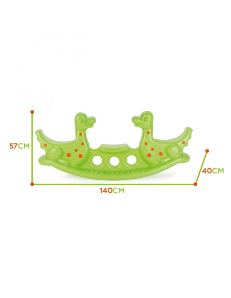 WOOPIE Multi-Person Rocker Dino Swing Balance šviesiai žalia
