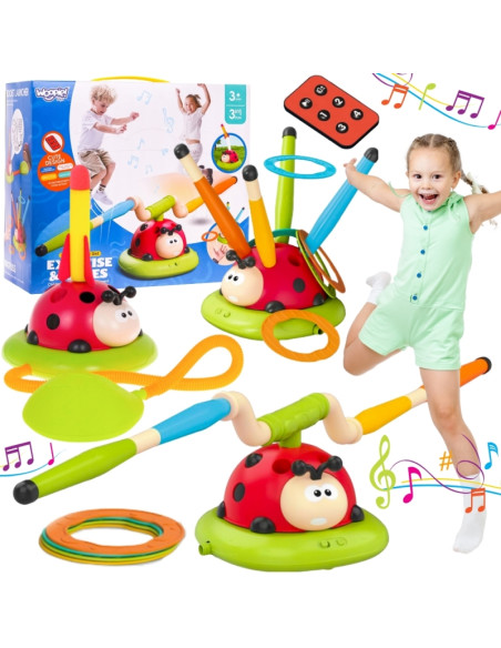 WOOPIE arkadinis žaidimas 3 in 1 raketų paleidimo įrenginys, šokinėjimas, žiedo metimas