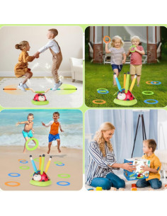 WOOPIE arkadinis žaidimas 3 in 1 raketų paleidimo įrenginys, šokinėjimas, žiedo metimas 2