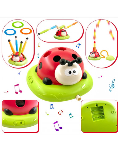 WOOPIE arkadinis žaidimas 3 in 1 raketų paleidimo įrenginys, šokinėjimas, žiedo metimas