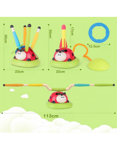 WOOPIE arkadinis žaidimas 3 in 1 raketų paleidimo įrenginys, šokinėjimas, žiedo metimas