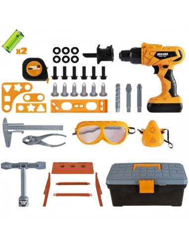 WOOPIE mažas "pasidaryk pats" įrankių rinkinys su atsuktuvu lagamine 39el.