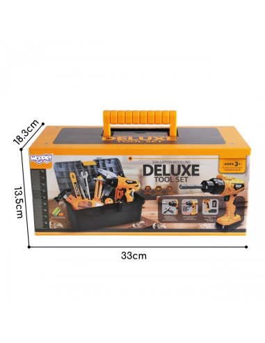 WOOPIE mažas "pasidaryk pats" įrankių rinkinys su atsuktuvu lagamine 39el.