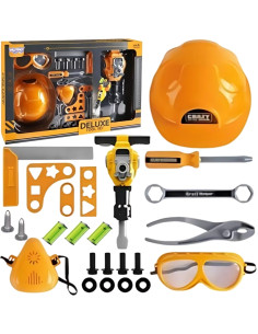 WOOPIE Toolkit Maži "pasidaryk pats" akiniai, Šalmas, Orinis plaktukas 21el.