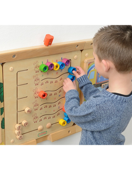 MASTERKIDZ spalvingi vikšrai: mokymosi skaičiai ir kiekiai - Montessori edukacinė sieninė lenta