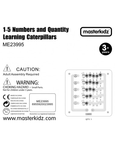 MASTERKIDZ spalvingi vikšrai: mokymosi skaičiai ir kiekiai - Montessori edukacinė sieninė lenta