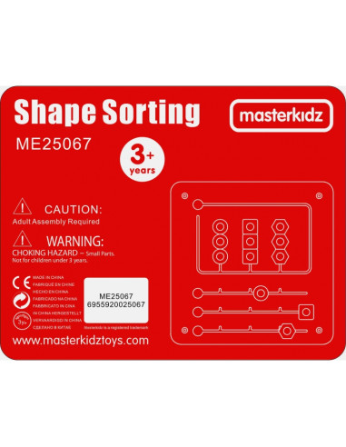 MASTERKIDZ deimantų rūšiavimo dėlionė - Montessori mokomoji sieninė lenta