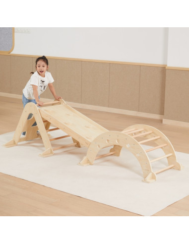 VIGA medinė čiuožykla tiesi laipiojimo sienelė