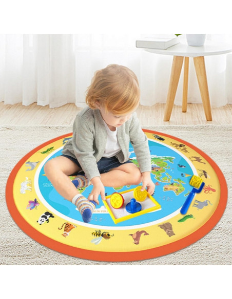 WOOPIE Magic vandens kilimėlis spalvinimui, apvalus ZOO 23 el.