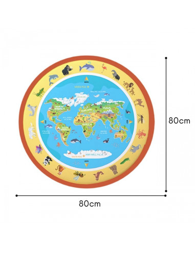 WOOPIE Magic vandens kilimėlis spalvinimui, apvalus ZOO 23 el.