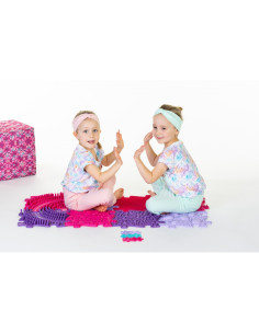 WOOPIE sensorinis ortopedinis dėlionės kilimėlis 11 el. - Rožinė/violetinė 2