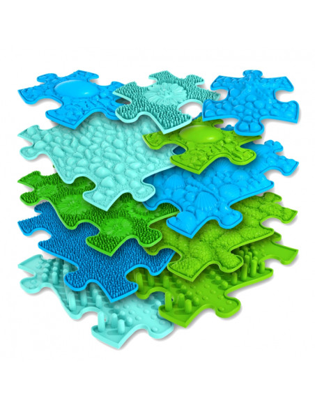 WOOPIE Mata Sensoryczna Ortopedyczna Puzzle 11 el. - Kolor Niebieski/Zielony WOOPIE Mata Sensoryczna Ortopedyczna Puzzle 11 el. - Kolor Niebieski/Zielony