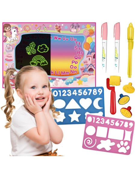 WOOPIE 2 viename XXL tapybos akvarele kilimėlis, šviečia tamsoje