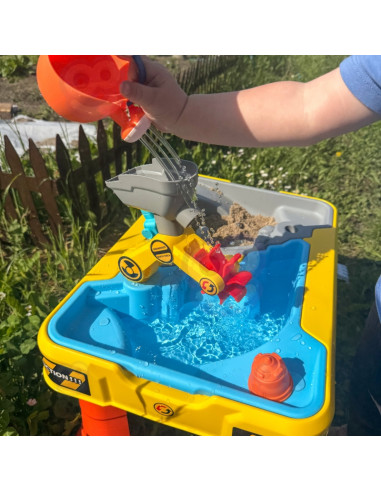 WOOPIE vandens stalas 2in1 smėlio dėžės statybvietė + 4 automobiliai 12el.