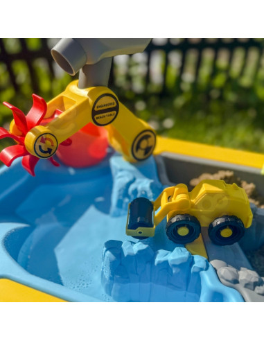 WOOPIE vandens stalas 2in1 smėlio dėžės statybvietė + 4 automobiliai 12el.