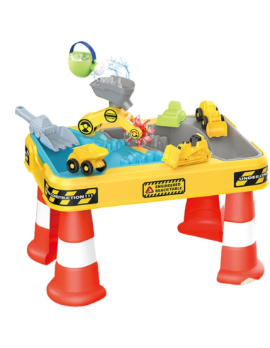 WOOPIE vandens stalas 2in1 smėlio dėžės statybvietė + 4 automobiliai 12el.