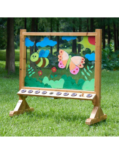 MASTERKIDZ skaidri akrilo dažymo lenta + puodeliai